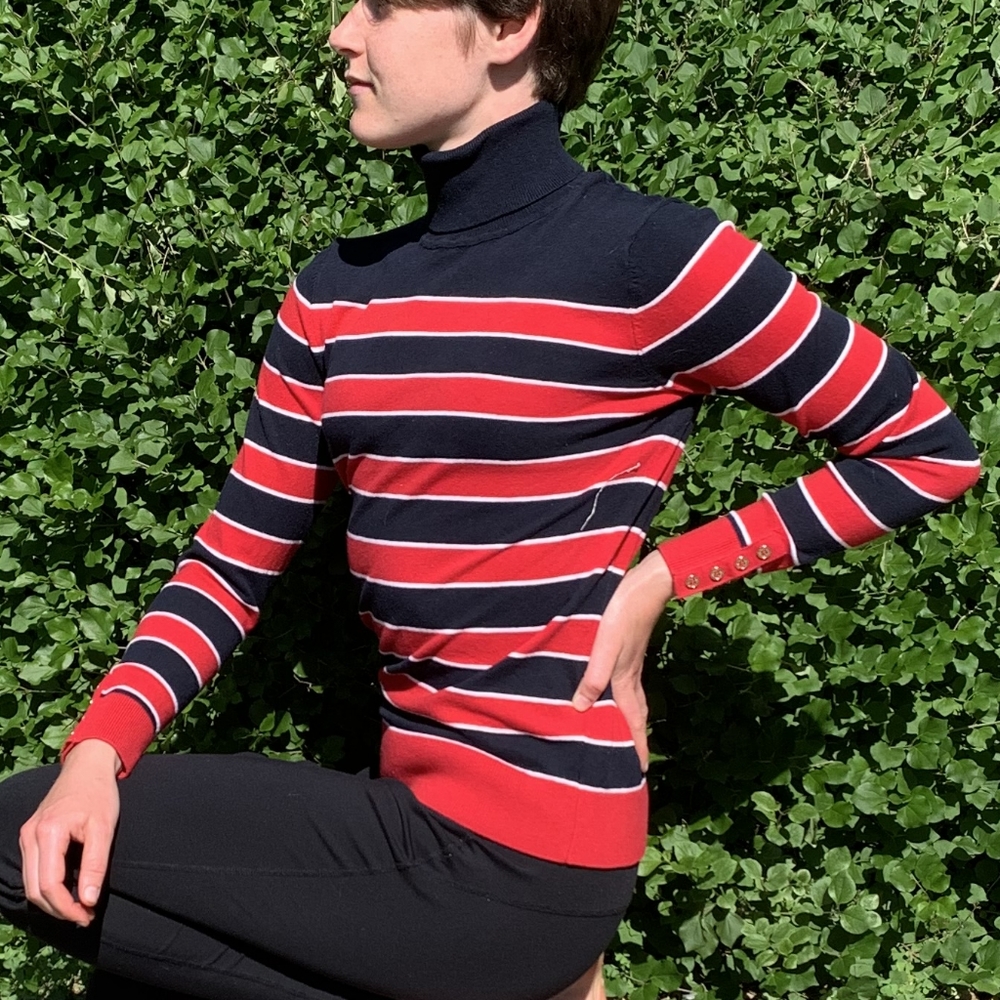 Red Navy Stripe Tommy Hilfiger Turtleneck